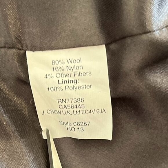 J.Crew Woman's Black/Grey Wool Outdoor Duffle Toggle Short Coat Sz 0 - Picture 10 of 11